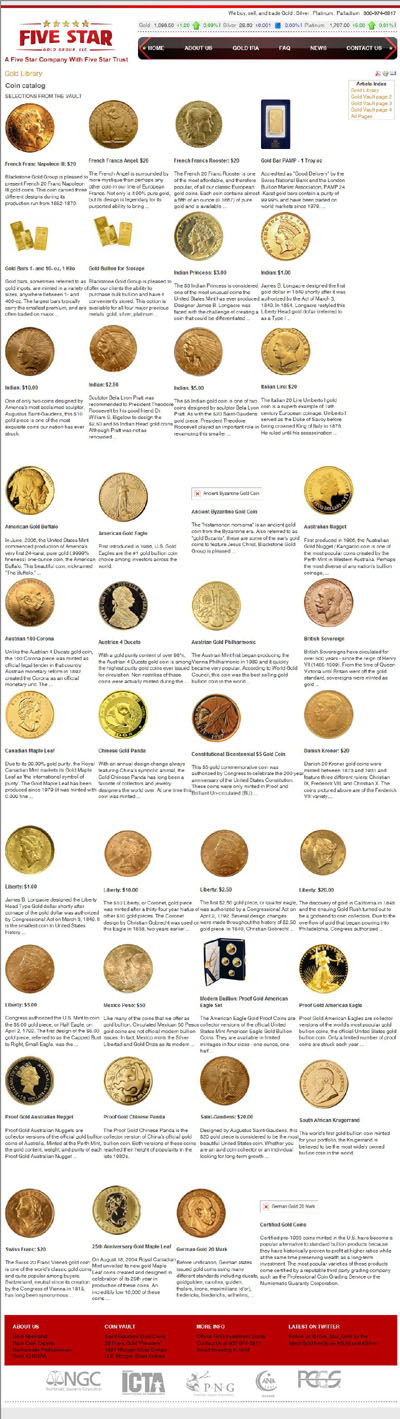 Five Star  Gold Group gold101.com Catalogue Page 4